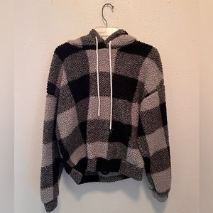 Grey and black plaid hoodie. SHEIN. Size small.